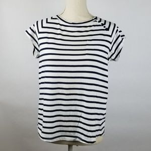 Jones New York Striped Pullover Short Slv  SZ M